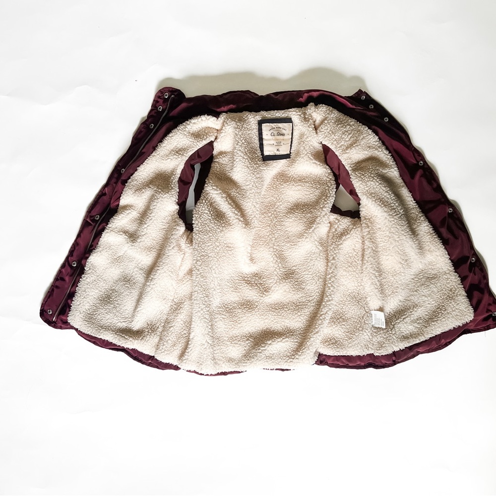 Ci Sono Maroon Puffer Vest XL Sherpa Lined No Hood - Picture 6 of 10